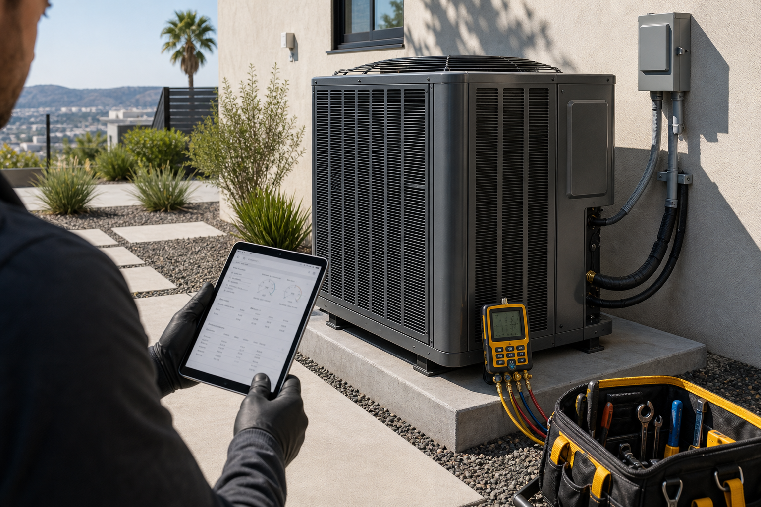 Los Angeles heat pump installation commissioning scene